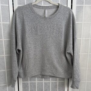 Fabletics Gray Never Settle Crewneck Sweatshirt